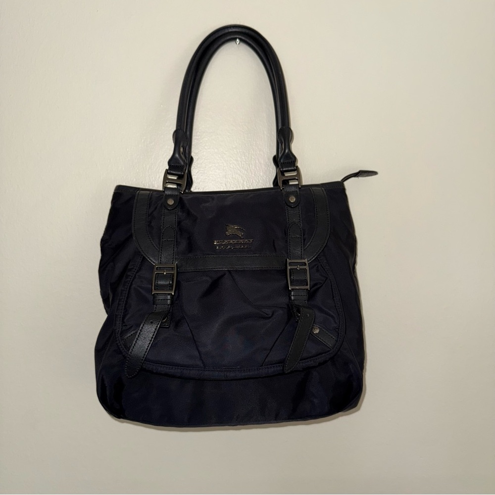 Burberry  Blue Label Hand Bag Nylon Black Auth ti2773 - Picture 2 of 12